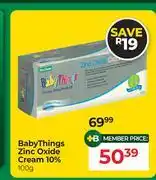 Dis-Chem Baby Things Zinc Oxide Cream (10%)-100g offer