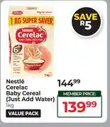 Dis-Chem Nestle Cerelac Baby Cereal (Just Add Water)-1kg offer