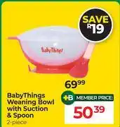 Dis-Chem Baby Things Weaning Bowl With Suction & Spoon (2 Piece) offer
