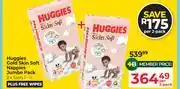 Dis-Chem Huggies Gold Skin Soft Nappies Jumbo Pack (Sizes 1-5)-Per 2 Pack offer
