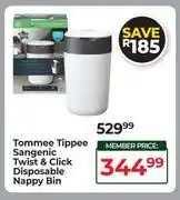 Dis-Chem Tommee Tippee Sangenic Twist & Click Dipsosable Nappy Bin offer