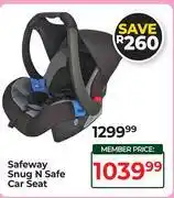 Dis-Chem Safeway Snug N Safe Car Seat offer