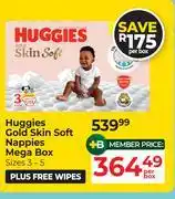 Dis-Chem Huggies Gold Skin Soft Nappies Mega Box (Size 3-5)-Per Box offer
