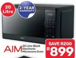 Pick n Pay Hypermarket AIM 20 Litre Black Electronic Microwave Oven offer