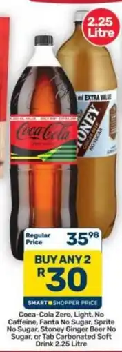 Pick n Pay Hypermarket Coca-Cola Zero, Light, Fanta No Sugar, Sprite No Sugar, Stoney Ginger Beer No Sugar, or Tab Carbonated Soft Drink offer