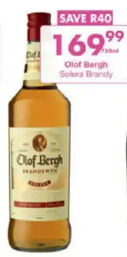 President Liquor Olof Bergh Solera Brandy offer