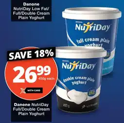 Checkers Danone NutriDay Full/Double Cream Plain Yoghurt offer