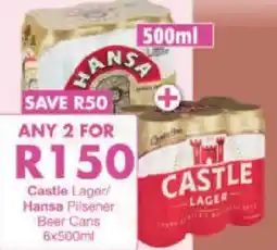 President Liquor Castle Lager/ Hansa Pilsener Beer Cans offer