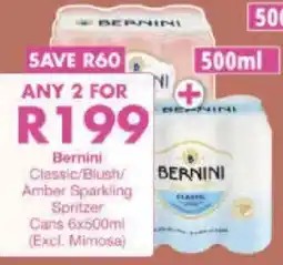 President Liquor Bernini Classic/Blush/Amber Sparkling Spritzer offer