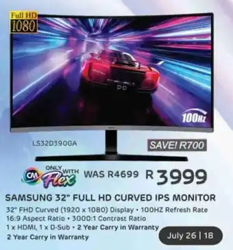 Computer Mania SAMSUNG 32" FULL HD CURVED IPS MONITOR offer