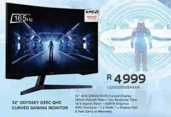 Computer Mania 32" ODYSSEY G55C QHD CURVED GAMING MONITOR offer