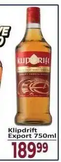 Supa Store Klipdrift Export 750ml offer