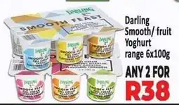 Supa Store Darling Smooth/fruit Yoghurt range 6x100g offer