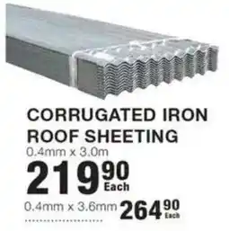 Build It CORRUGATED IRON ROOF SHEETING offer