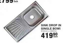 Build It SINK DROP IN SINGLE BOWL offer