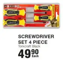 Build It Screwdriver Set 4 Piece Torkcraft Black offer