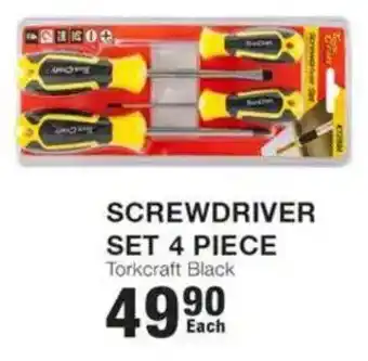 Build It Screwdriver Set 4 Piece Torkcraft Black offer