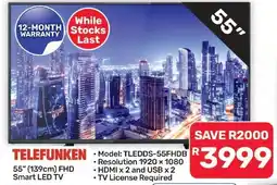 Pick n Pay TELEFUNKEN 55" (139cm) FHD Smart LED TV offer