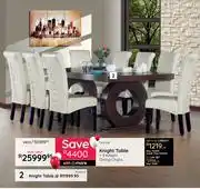 Bradlows Knight Table + 8 Knight Dining Chairs-ComboKnight Table + 8 Knight Dining Chairs-Combo offer