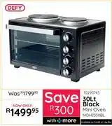 Bradlows Defy 30L Black Mini Oven MOH2330BL 10290745 offer