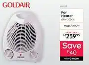 Bradlows Goldair Fan Heater GFH-2000A 10117115 offer