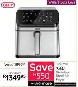 Bradlows Defy 7.6L Stainless Steel Air Fryer 10302348 offer