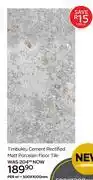 CTM Timbuktu Cement Rectified Matt Porcelain Floor Tile-500 x 1000mm Per Sqm offer