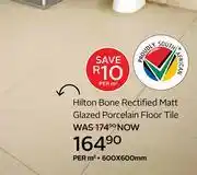 CTM Origins Hilton Bone Rectified Matt Glazed Porcelain Floor Tile-600 x 600mm Per Sqm offer