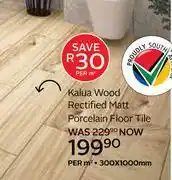 CTM Kalua Wood Rectified Matt Porcelain Floor Tile-300 x 1000mm Per Sqm offer