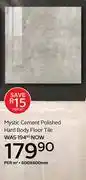 CTM Mystic Cement Polished Hard Body Floor Tile-600 x 600mm Per Sqm offer