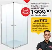 CTM St. Marco Chrome Corner Entry Shower Enclosure 885 x 885 x 1850mm offer