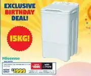 Russells Hisense 15Kg Single Tub Washer WB1X151UW 10327245 offer
