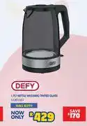 Russells Defy 1.7Ltr Kettle WK5300G Tinted Glass 10301351 offer