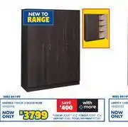 Russells Andrea 135cm 3 Door Robe 10323316 offer
