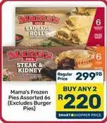Pick n Pay Hypermarket Mama's - frozen pies assorted 6s offer