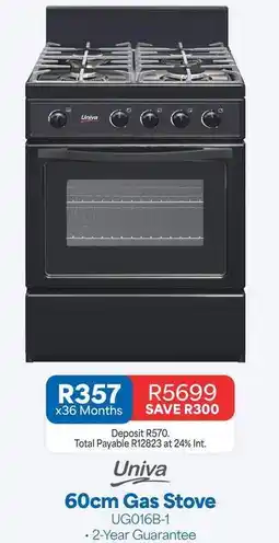 OK Furniture Univa - 60cm gas stove ug016b-1 offer