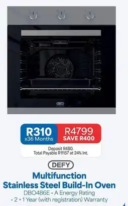 OK Furniture Defy - multifunction stainless steel build-in oven dbo486e offer