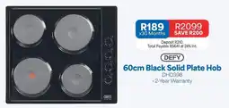 OK Furniture Defy - 60cm black solid plate hob dhd398 offer