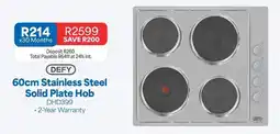 OK Furniture Defy - 60cm stainless steel solid plate hob dhd399 offer