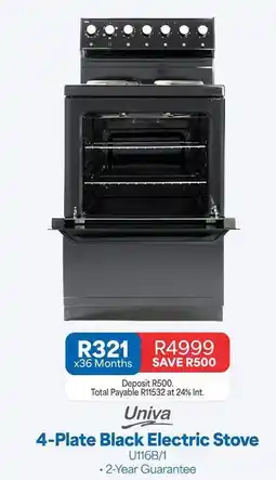 OK Furniture Univa - 4-plate black electric stove u116b/1 offer