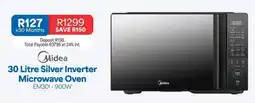 OK Furniture Total - 30 litre silver inverter microwave oven em30i - 900w offer