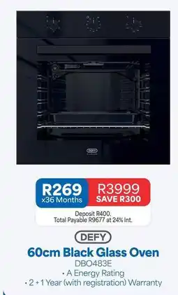 OK Furniture Defy - 60cm black glass oven dbo483e offer