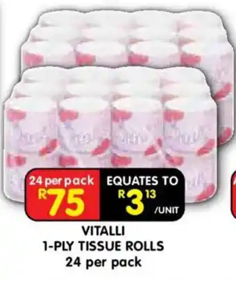 VITALLI 1-PLY TISSUE ROLLS