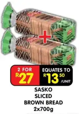 Shoprite SASKO SLICED BROWN BREAD offer