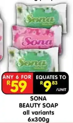 Shoprite SONA BEAUTY SOAP offer