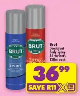 Shoprite Brut Deodorant Body Spray offer