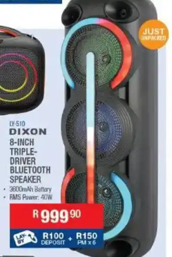 DIXON 8-INCH TRIPLE-DRIVER BLUETOOTH SPEAKER