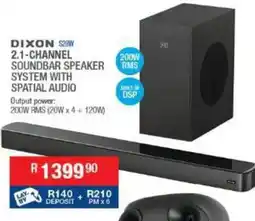 Cash Crusaders DIXON S28W 2.1-CHANNEL SOUNDBAR SPEAKER SYSTEM WITH SPATIAL AUDIO offer