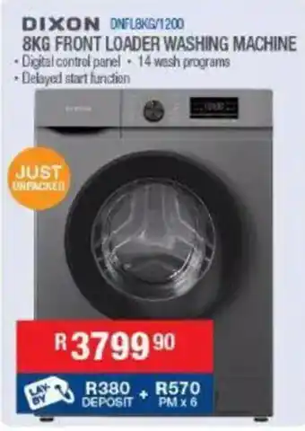 DIXON 8KG FRONT LOADER WASHING MACHINE
