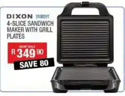 Cash Crusaders Dixon 4-Slice Sandwich Maker with Grill Plates offer